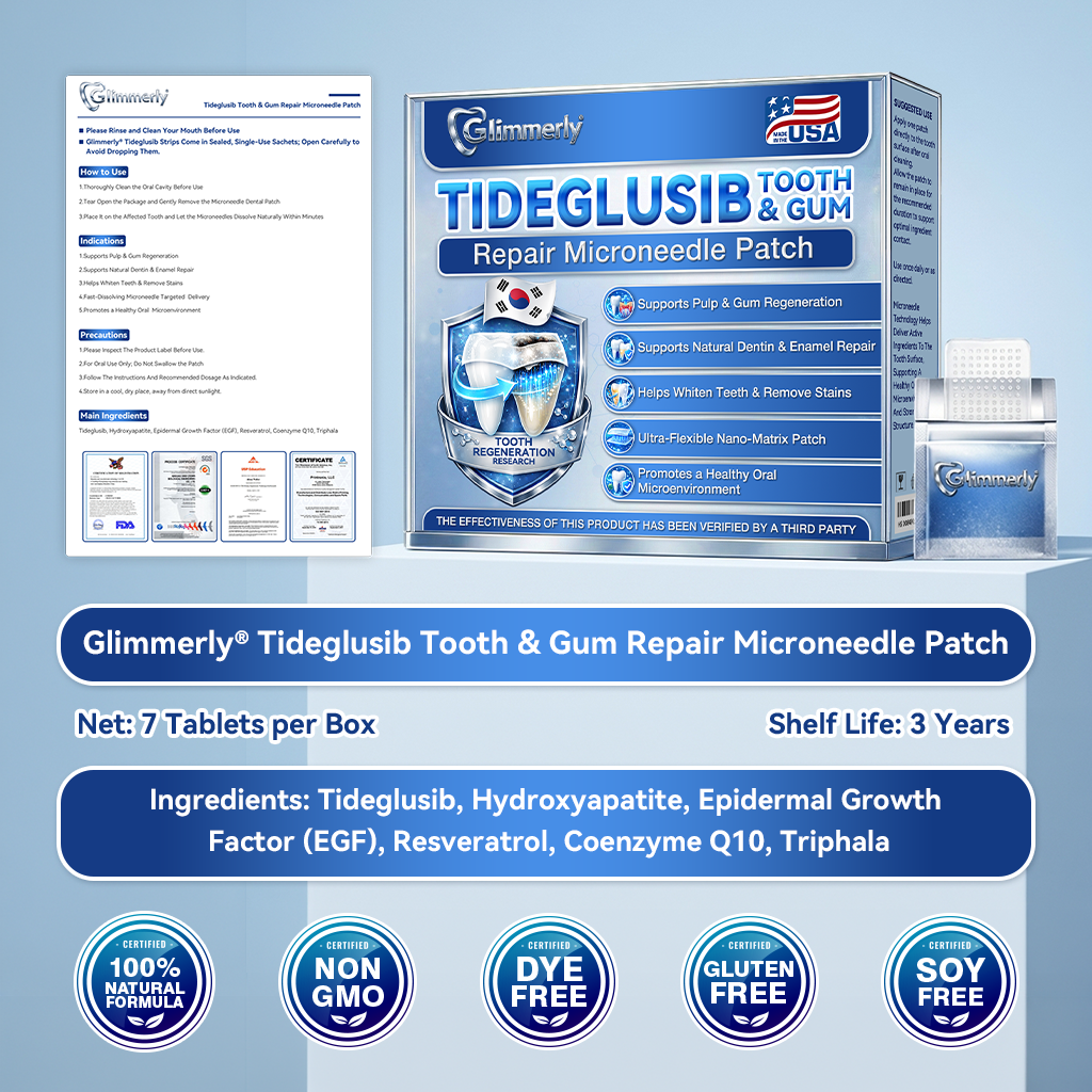 🔔𝐆𝐥𝐢𝐦𝐦𝐞𝐫𝐥𝐲® 🦷 Parche de microagujas con Tideglusib para la reparación de dientes y encías 3.0