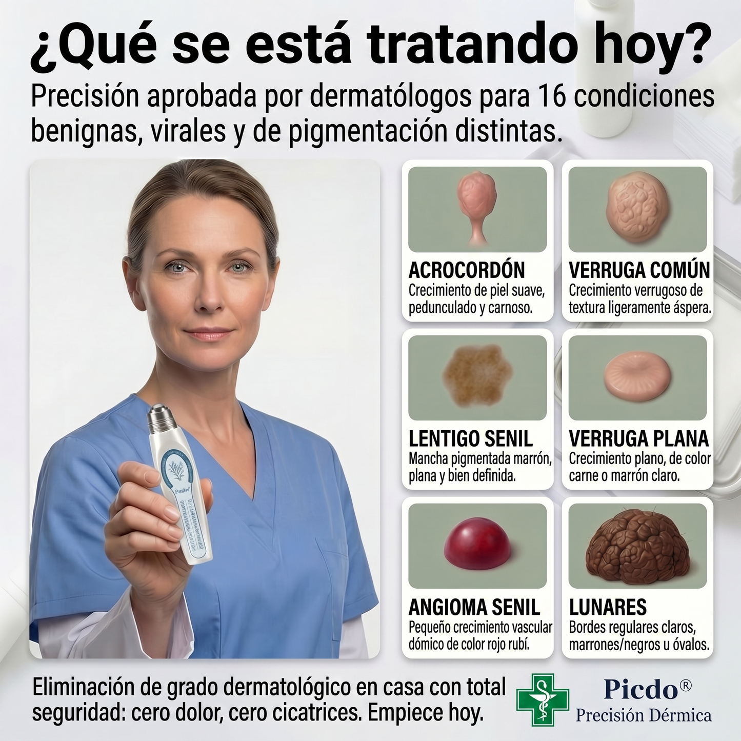 🎋🎋𝐏𝐢𝐜𝐝𝐨® 𝐁𝐨𝐫𝐫𝐚𝐝𝐨𝐫 𝐝𝐞 𝐕𝐞𝐫𝐫𝐮𝐠𝐚𝐬 𝐲 𝐌𝐚𝐧𝐜𝐡𝐚𝐬 𝐝𝐞 𝟕 𝐃í𝐚𝐬 (Aplicador roll-on: sin dolor ni cicatrices)